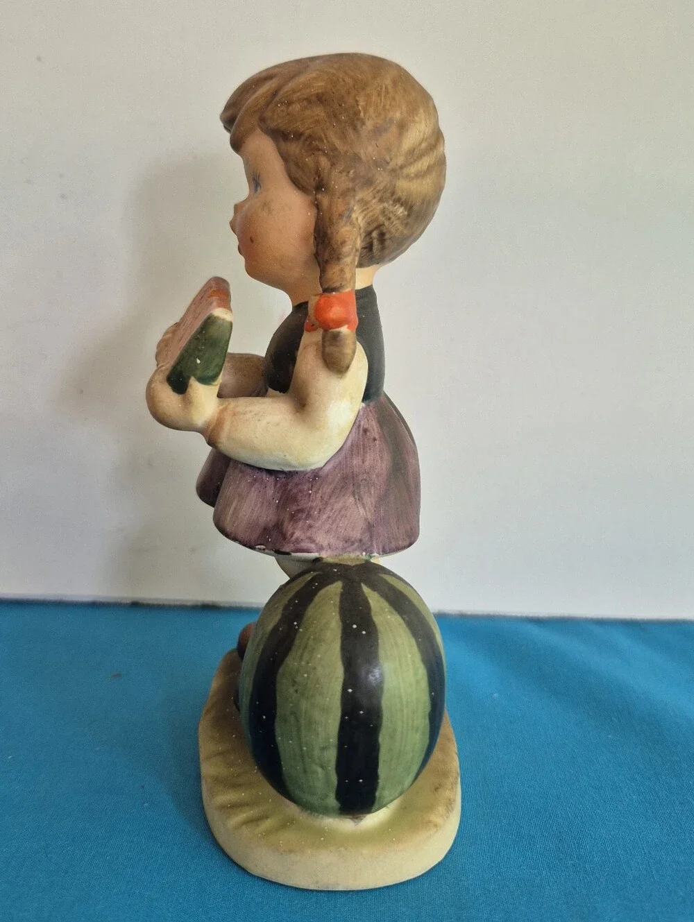 Napcoware Girl Eating Watermelon Figurine Vintage Hummel Style C7656 Japan